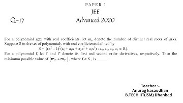 JEE Advanced 2020 Math Paper 1 (Q 17) solution | IIT JEE Maths | #jeeadvanced2020 #projecteducation