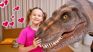 baby dinos giant t rex morning routine stephi feeding caring