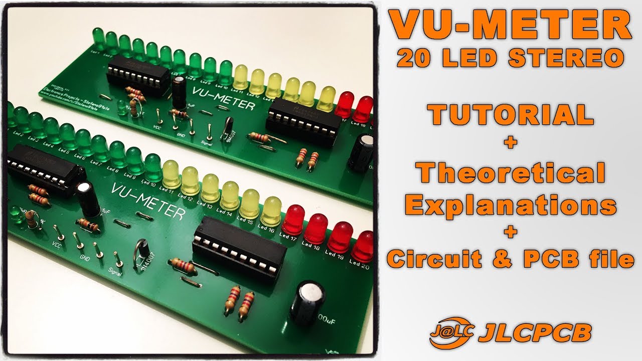 Vu-Meter Stereo 20 LED with LM3915 PCB TUTORIAL - YouTube