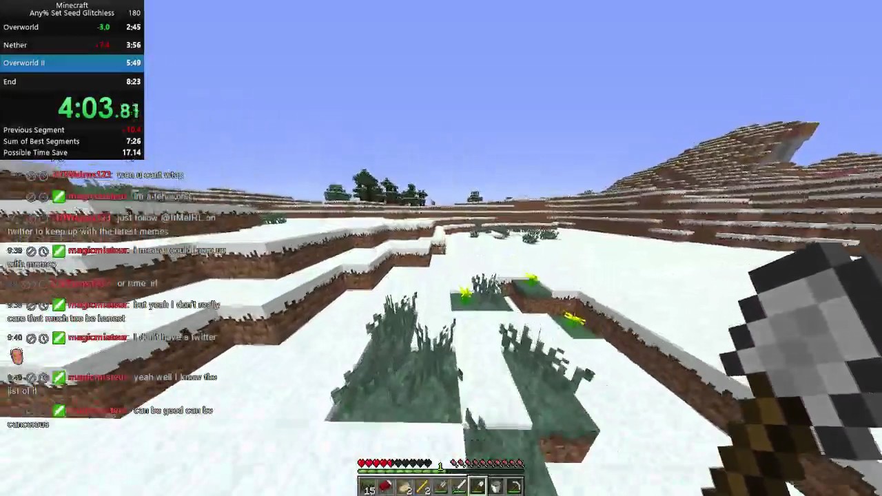 Minecraft Any% Set Seed Glitchless in 8:18 - YouTube