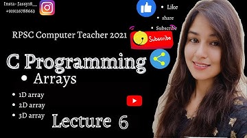 Lecture 6 | Arrays | Derived DataType | RPSC computer teacher 2021 preparation | C language