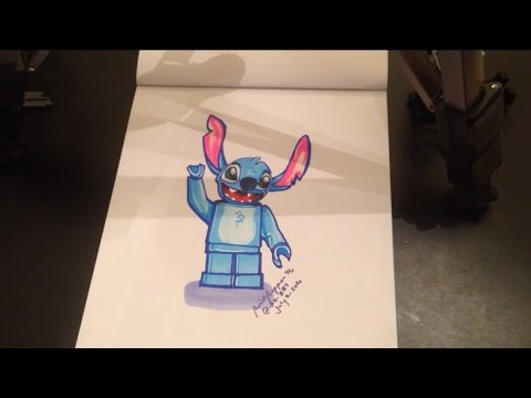 How to draw Stitch - Lego Speed Draw #113 