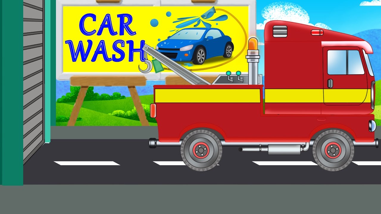 tow truck car wash game for toddlers YouTube