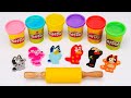 Bluey  peppa pig play doh molds  best learn colors and shapes  preschool toddler learning