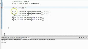Java - Math Example Quadratic Formula 2