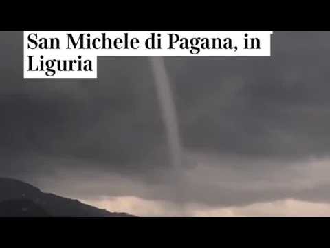 Video Le immagini dell'enorme tromba marina di fronte a San Michele di Pagana, in Liguria