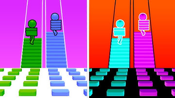 Bridge Race vs Reverse Speed Run   Walkthrough,iOS Android Ball Colour Run New Update ( part : 497 )