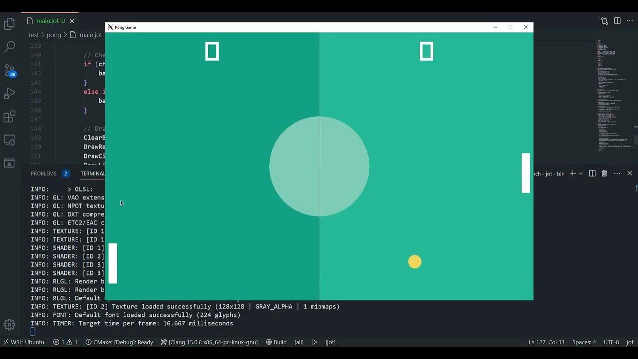 Ping pong game ported from C++ to Jot Language YouTube