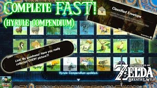 Zelda Breath of the Wild - How To Complete Hyrule Compendium FAST