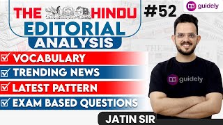 The Hindu Editorial | Editorial Analysis | Vocabulary/Trending News/Latest Pattern |by Jatin Sir#52