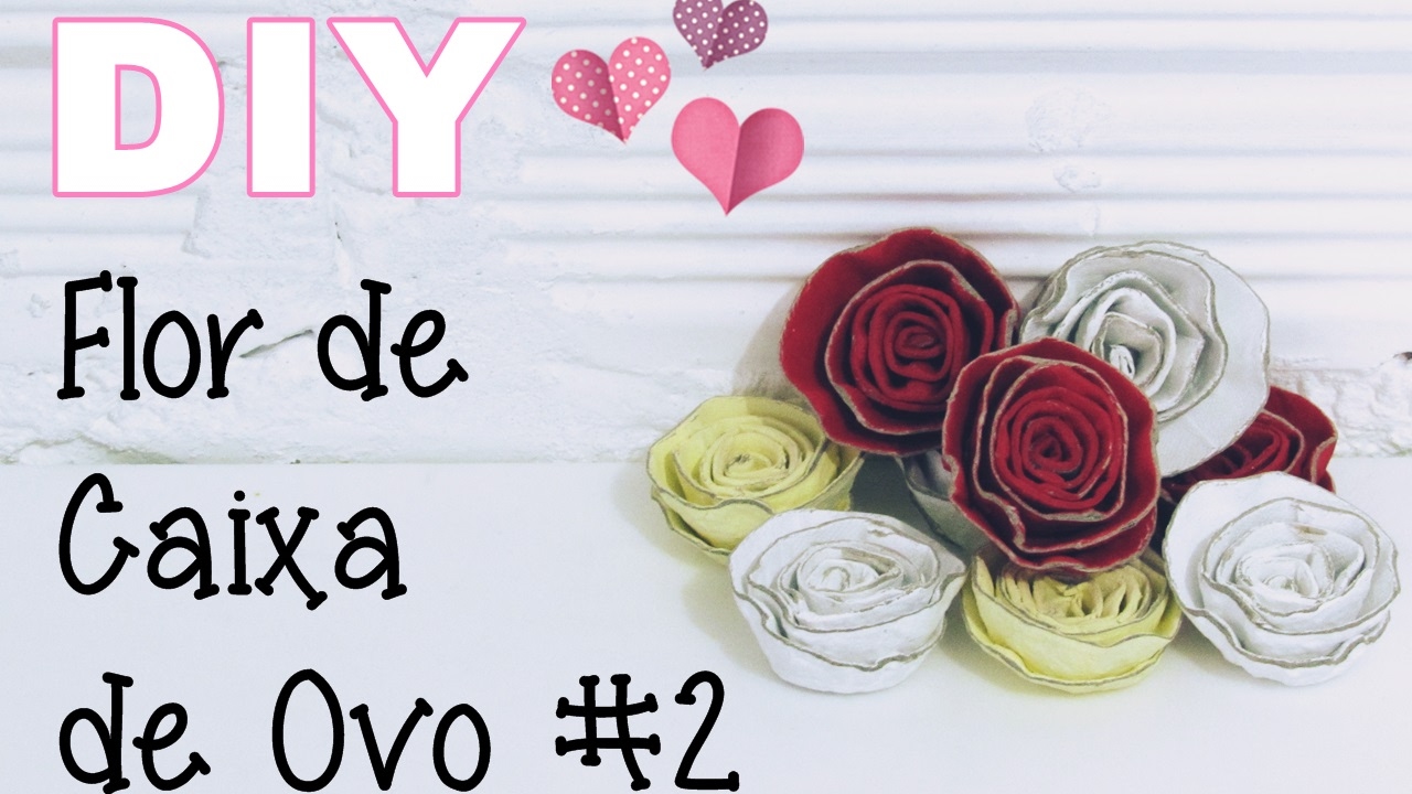 (DIY) Flor de Caixa de Ovo #2 (Egg Carton Flower)