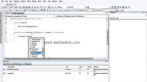 C# Listbox Veri Eklemek Ve Silmek Ders 30