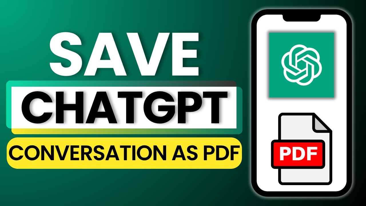 How To Save ChatGPT Conversation as PDF - YouTube