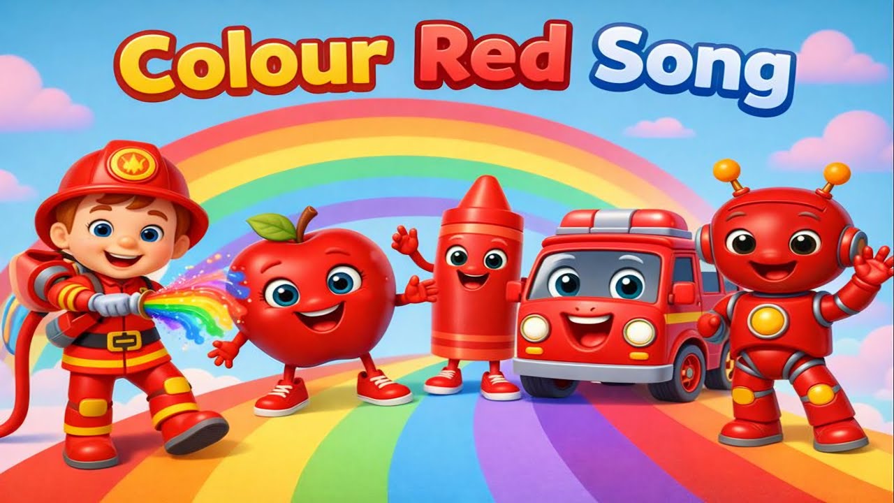 The Colour Red Song|Learning Red is Fun|Spot the Colour Red| 