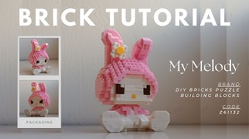 How to Build Sitting My Melody | DIY Bricks Puzzle Building Blocks Tutorial Z61132 (8 Sections)