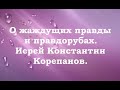 О жаждущих правды и правдорубах. Иерей Константин Корепанов.