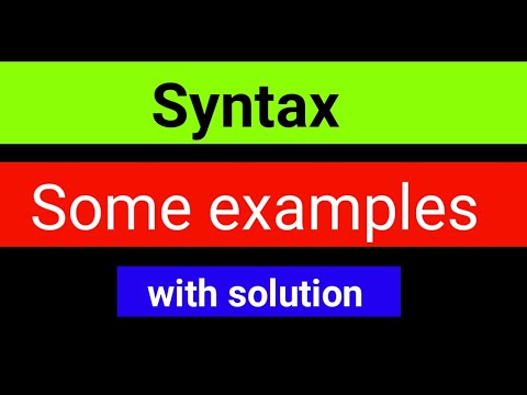 Syntax solved examples - YouTube