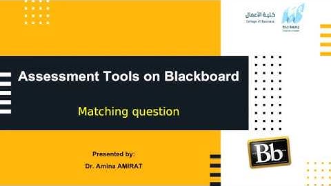 Matching question on blackboard