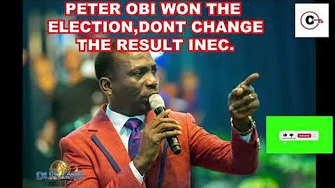 PETER OBI WON THE PRESIDENTIAL ELECTION,DONT CHANGE THE RESULT INEC----Pastor Paul Enenche