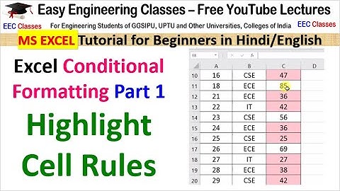 How to Highlight Cells in Excel | Excel Conditional Formatting Part 1 |  Excel Tips Tutorials