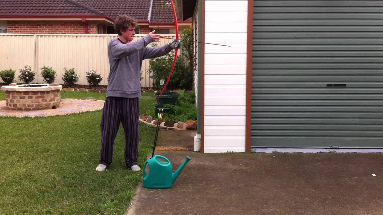 Shooting basic PVC bow