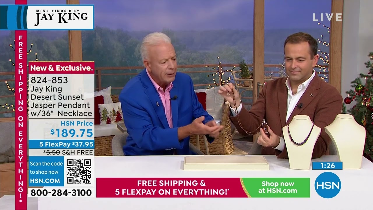 Jay King Desert Sunset Jasper Pendant with 36" Bead Neck...