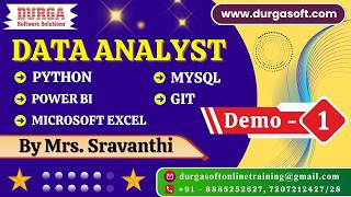DATA ANALYST tutorials || Demo - 1 || by Mrs. Sravanthi On 25-05-2026 @9:30AM (IST)