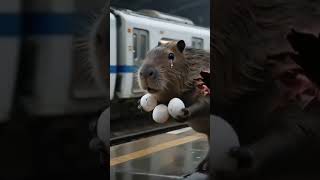 Capybara weeping #shorts #capybara #ai #egg