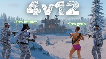 4v12: PROs DOMINATE a 12 Deep ZERG - Rust Movie