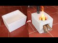 How to cast a smokeless cement stove with a foam box at home is very easy