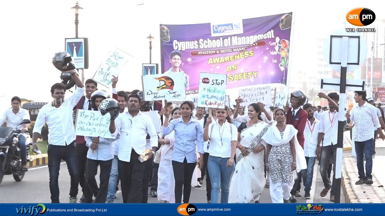 Road Safety Awareness  Rally Organized by Cygnus School Management Visakhapatnam - YouTube