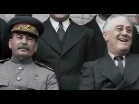 Гимн США - Рузвельт и Сталин - National Anthem of the USA - President Roosevelt & Marshal Stalin