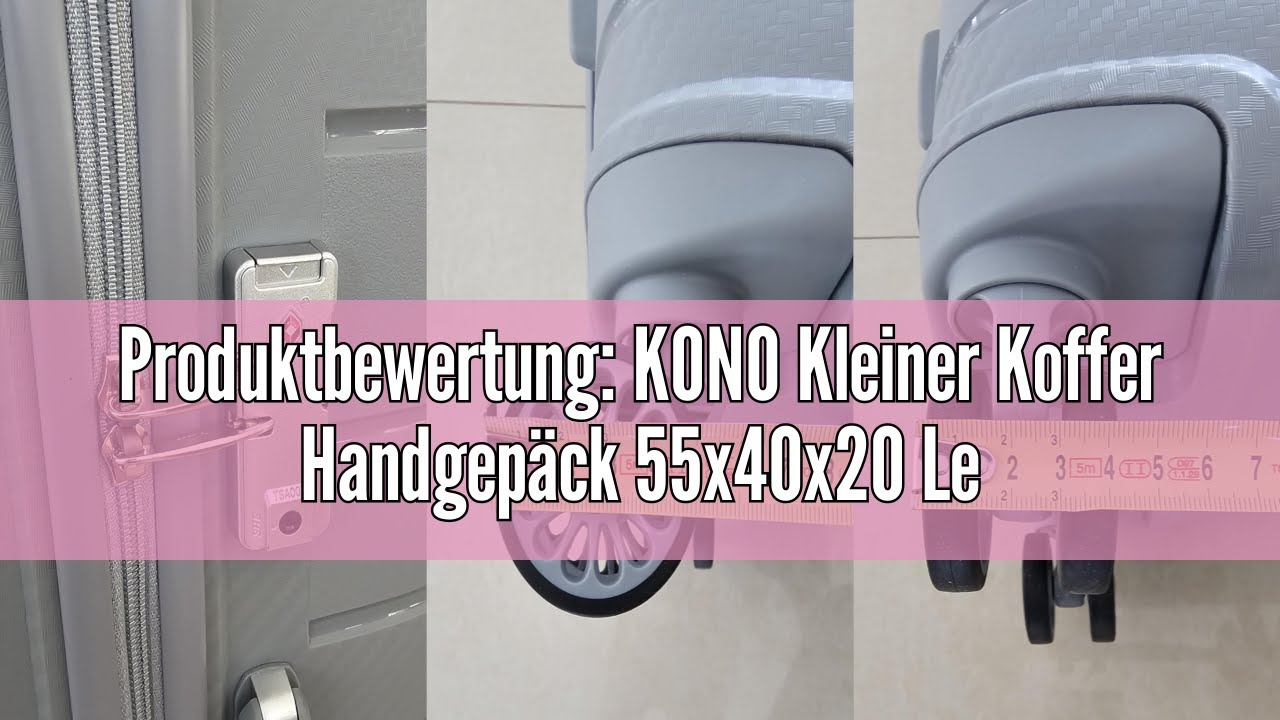 Produktbewertung: KONO Kleiner Koffer Handgepäck 55x40x20 Leicht Kabinentrolley Handgepäckkoffer Har