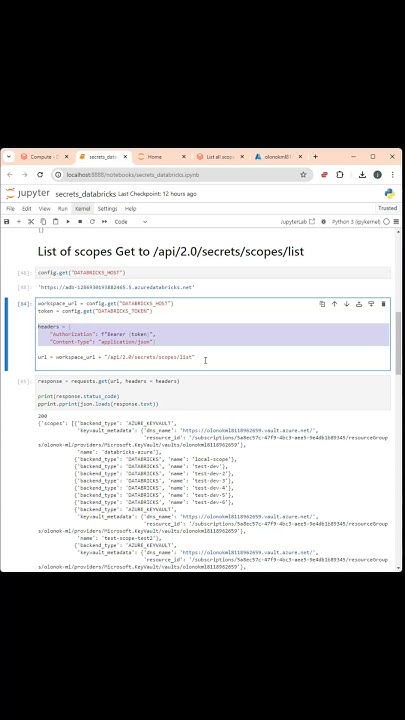 Databricks: List all key containers Secrets scope using the REST API ...