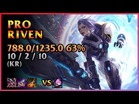 PRO Riven Replay Played 788.0 63% games [Azhy] | KDA 10 / 2 / 10 TOP ...