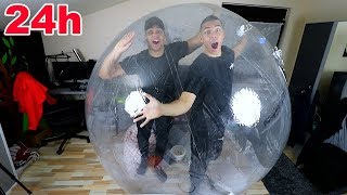 24 STUNDEN ÜBERNACHT EINGESPERRT IN RIESEN BALLON !!! (KRANK) | Kelvin und Marvin