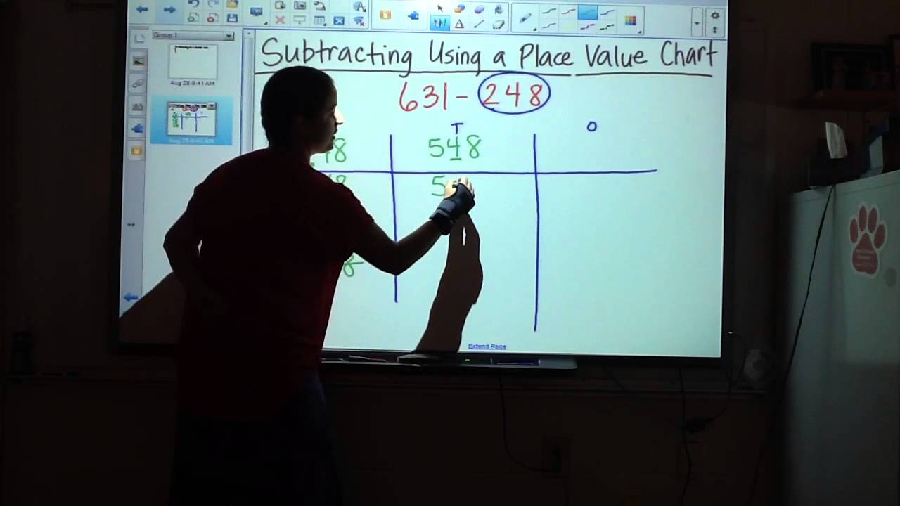 Subtracting Using Place Value Chart
