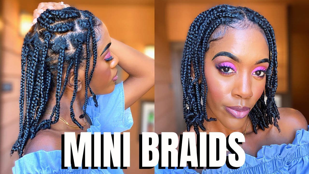 SIMPLE MINI BRAIDS ON NATURAL HAIR!! Perfect PROTECTIVE STYLE FOR THE ...