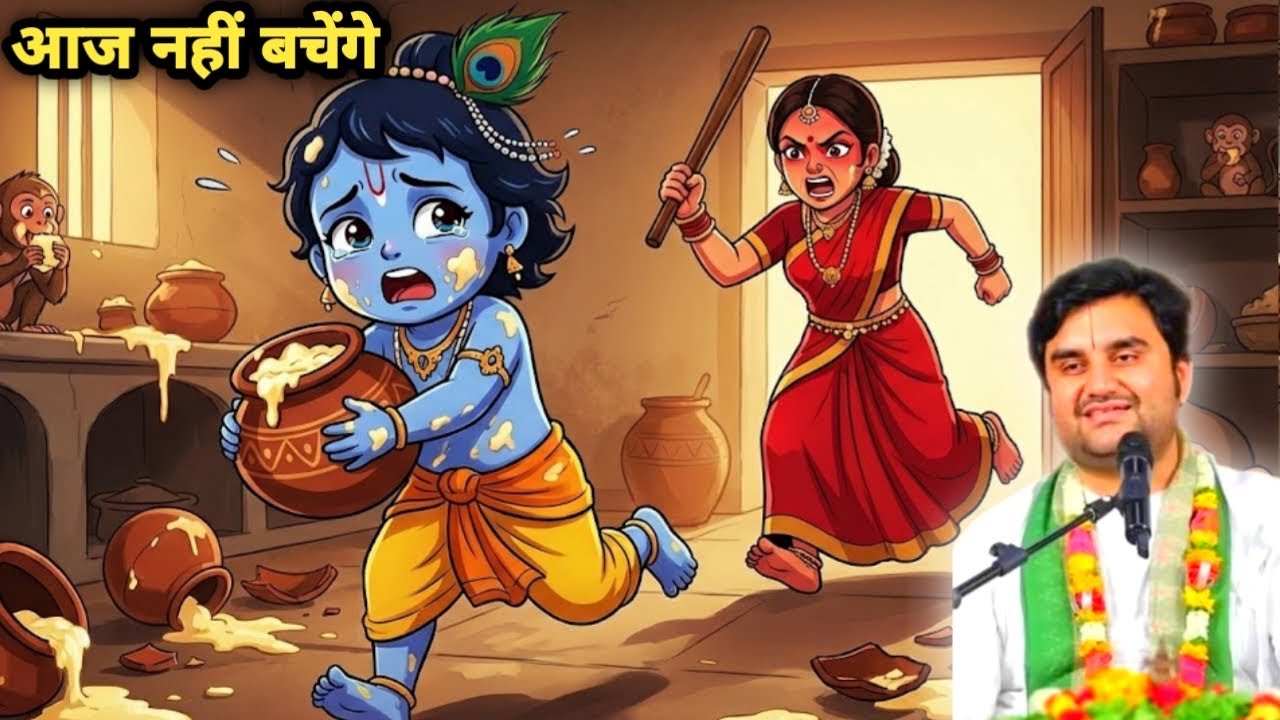 Aaj nahi bachenge Makhan Chor! Dekhiye Maiya ne Kanha ko RANGE HATHON kaise pakda! @BhaktiPath 