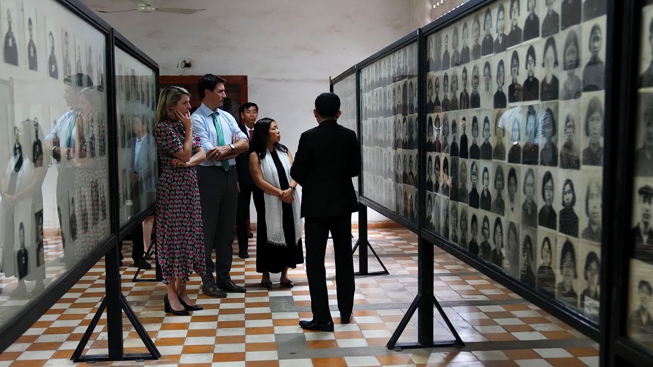 Trudeau visits genocide museum in Cambodia YouTube