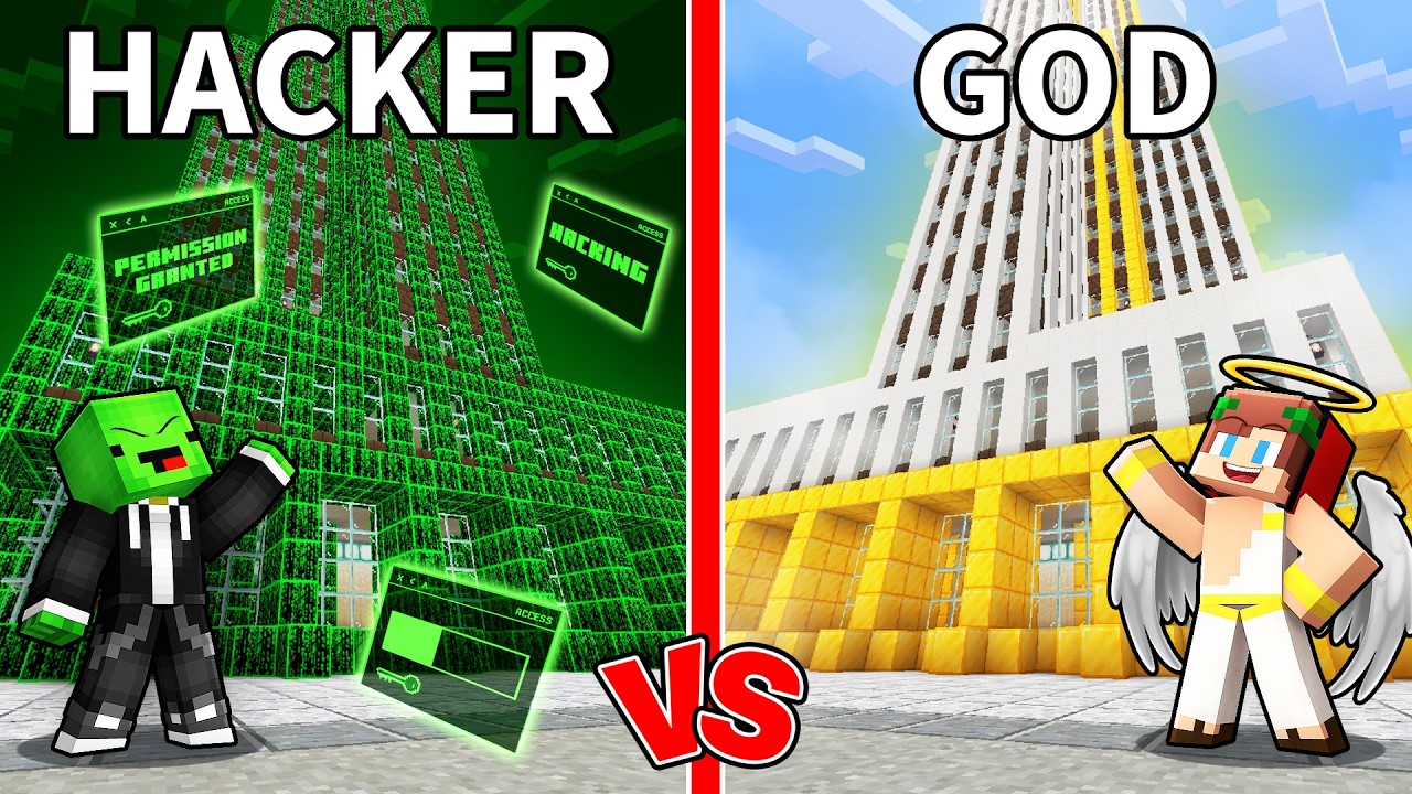 Mikey HACKER vs JJ GOD Minecraft Skyscraper - Maizen