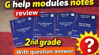 G HELP 2nd Grade modules review English notes with question answer ALL MODULES 
