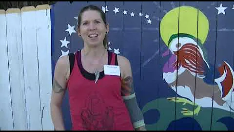Artist Frances Byrd at the Strange Duck Mural Comp...
