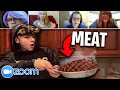 Cooking MEAT In VEGAN Zoom Classes!