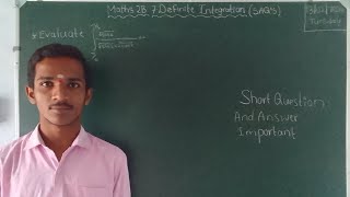 intermediate 2nd year maths 2B 7th chapter Definite Integrals SAQ #2ndyearmaths #intermediate #maths