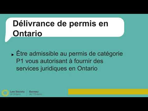 Parajuriste : Chapitre 5 - Délivrance de permis en Ontario
