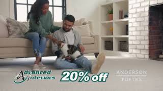 Ring in the new year with new Anderson Tuftex carpet for your home & save 20% at Advanced Interiors