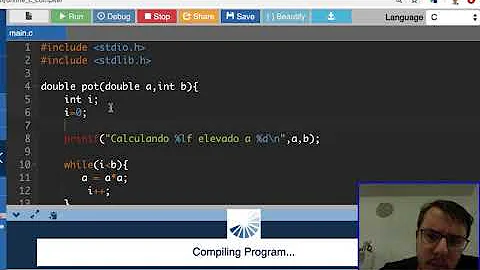 Como calcular potência em linguagem C?
