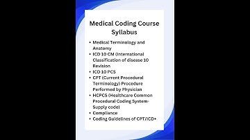 Medical coding Course Syllabus #aapcandidate , #ahima , #medicalcoding , #ccs , #cpc ,@CodingClinique