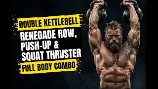 Renegade Row, Push-Up and Squat Thruster | Double Kettlebell Combo